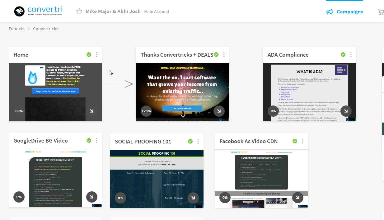 Gif explaining how to remove and add page from/to Convertri sitemap